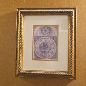 Beautiful rustic gold themed wood framed picture w/ glass front